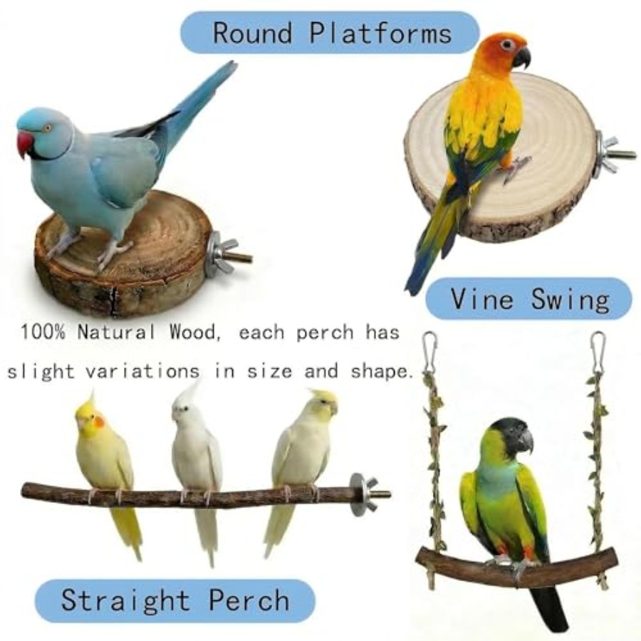 8PCS natural wood bird perches - Health & Wellness Nurse Coach 评论和价格